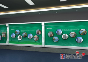 无锡房开集团企业展厅整体设计施工-企业形象墙设计搭建